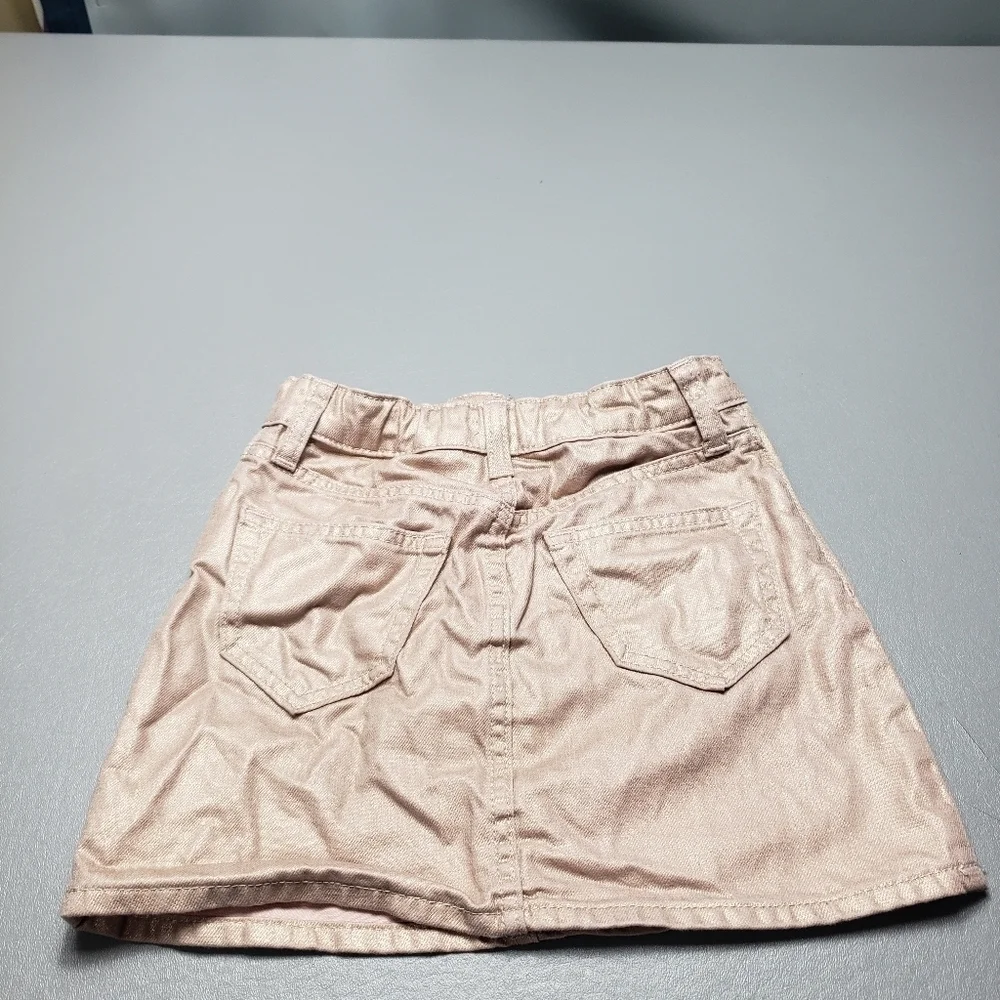 gap denim girls size 7 pink shiny skirt adjustable waist